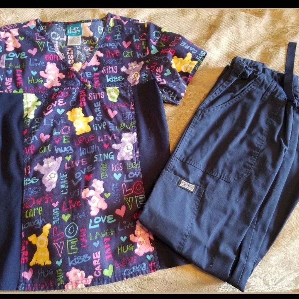 Cherokee Care Bears Navy Scrub Set XS